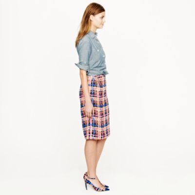 Collection pencil skirt in electric plaid