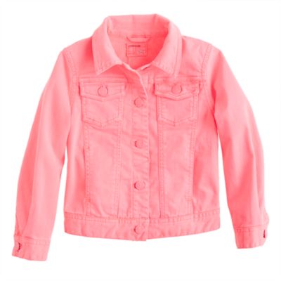 Girls' garment-dyed denim jacket