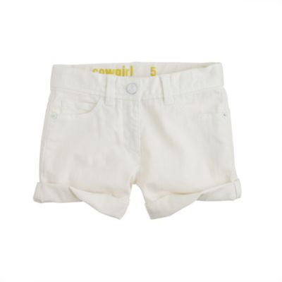 Girls' cowgirl roll-up white jean short