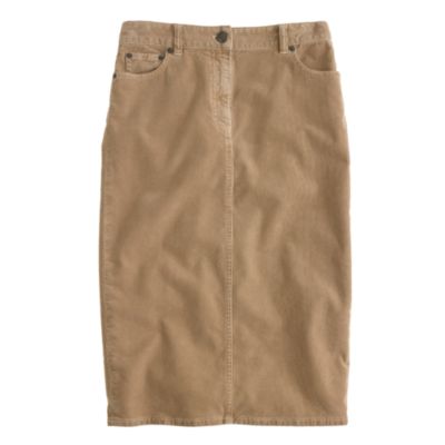 High-waisted corduroy pencil skirt