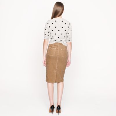 High-waisted corduroy pencil skirt