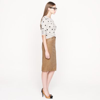 High-waisted corduroy pencil skirt