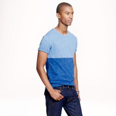 Colorblock indigo tee