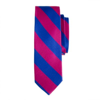 Boys' silk tie in royal stripe
