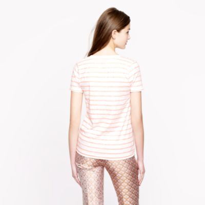 Vintage cotton V-neck tee in stripe