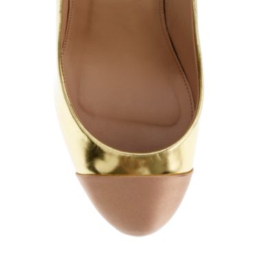 Etta cap toe metallic pumps