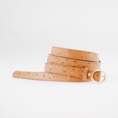 Factory skinny embossed ostrich belt