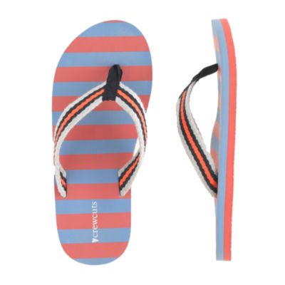 Girls' neon woven strap flip-flops
