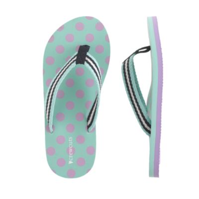 Girls' neon woven strap flip-flops