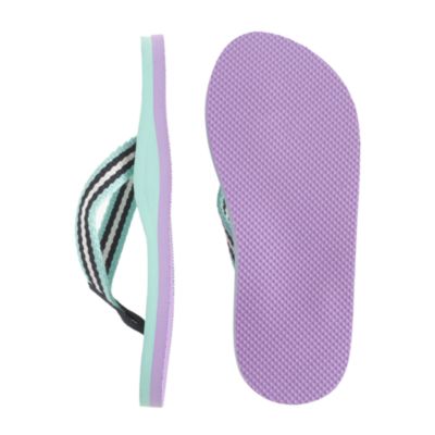 Girls' neon woven strap flip-flops
