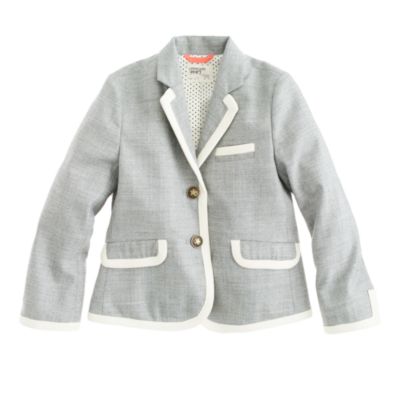 Girls' schoolboy blazer in tipped flannel