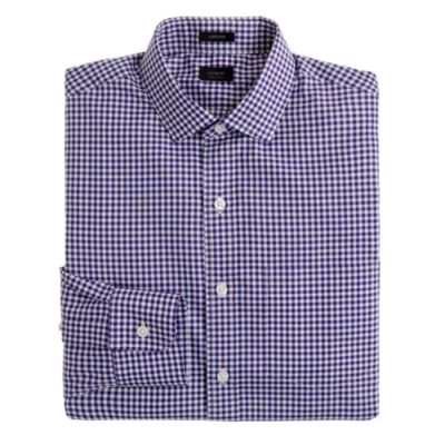 Ludlow spread-collar shirt in small gingham