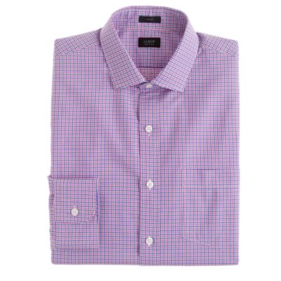 Ludlow spread-collar shirt in glendale tattersall