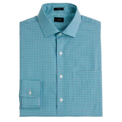 Ludlow spread-collar shirt in glendale tattersall