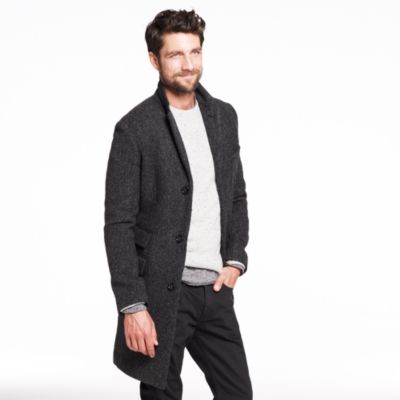 Mayfair topcoat in English wool herringbone