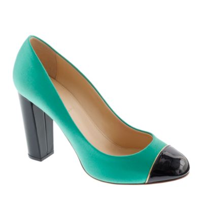 Etta cap toe satin pumps