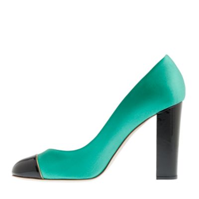 Etta cap toe satin pumps