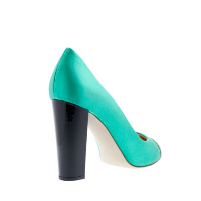 Etta cap toe satin pumps