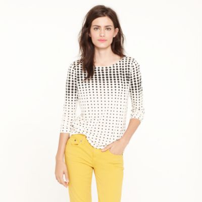 Optic-dot boatneck tee