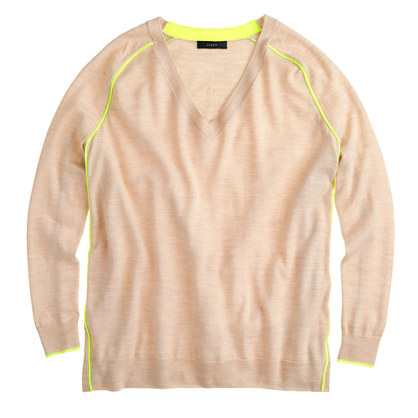 Merino tipped side-panel V-neck sweater