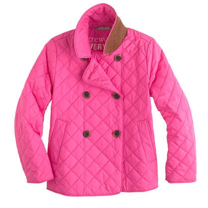 Girls' quilted peacoat