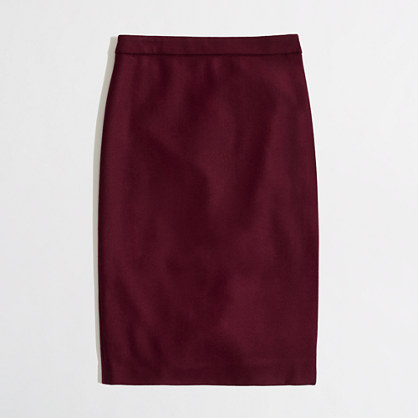 Factory tall pencil skirt in double-serge wool : pencil | J.Crew Factory