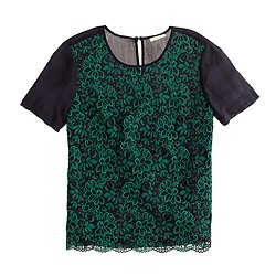 Collection silk lace-front tee