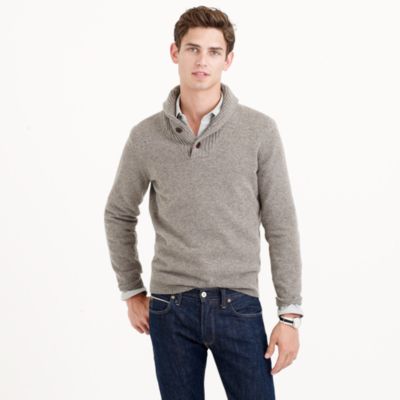 Lambswool shawl-collar sweater