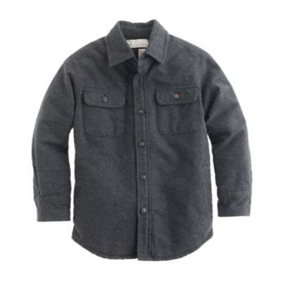 Boys' heather quilted chamois workshirt : cotton | J.Crew
