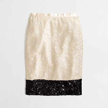 black and white sparkly pencil skirt