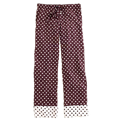 Silk pajama pant in colorblock dot : bottoms | J.Crew