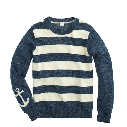 Boys' anchor-sleeve stripe sweater
