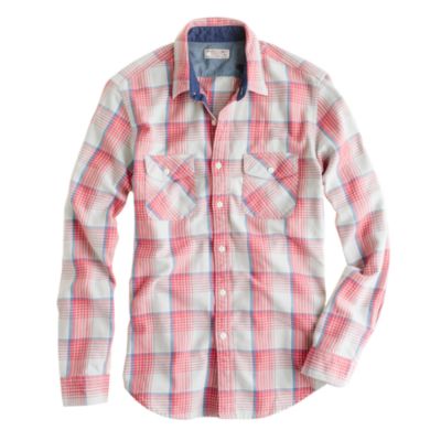 Wallace & Barnes heavyweight flannel shirt in dusk plaid   wallace 