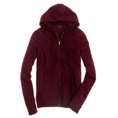 Hthr Cabernet Collection cashmere zip front hoodie   Cashmere Shop 