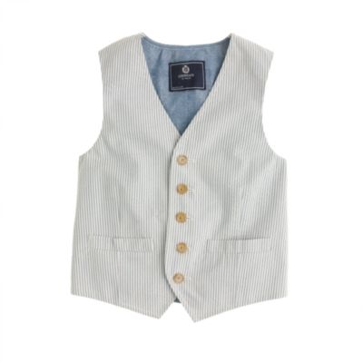 Boys Ludlow vest in seersucker   seersucker   Boys suiting   J.Crew