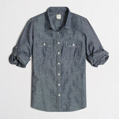 Factory two-pocket chambray shirt