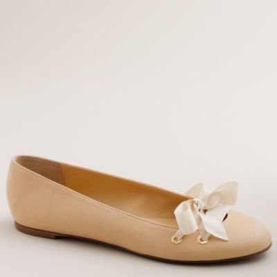 Leatherette lace up ballet flats   ballets   Womens shoes   J.Crew