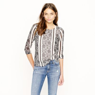 Trompe loeil lace blouse   blouses   Womens shirts & tops   J.Crew