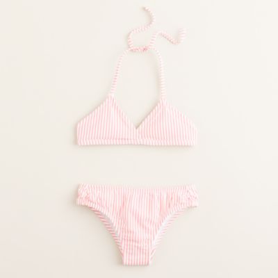 Girls seersucker bikini set   two pieces   Girls swim   J.Crew