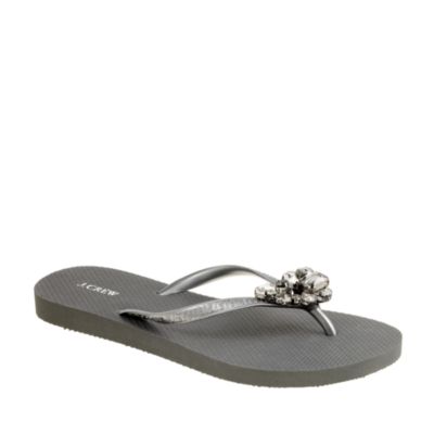 Stacked jewel flip flops   flip flops   Womens shoes   J.Crew