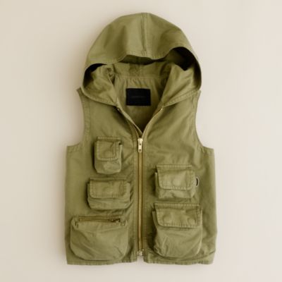 Boys hooded fishing vest   cotton   Boys outerwear   J.Crew