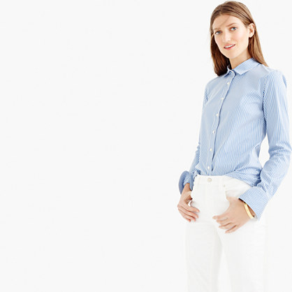 Stretch perfect shirt in classic stripe   Suiting Shirts   Womens 
