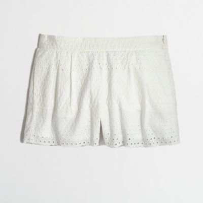 Factory scalloped eyelet short