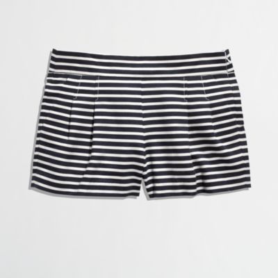 Factory pleated stripe short : novelty | J.Crew Factory