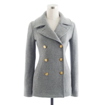 Hthr Graphite Majesty peacoat   wool   Womens outerwear   J.Crew