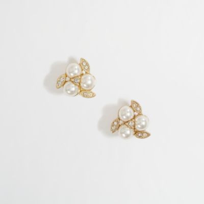 earrings cluster pearl stud crew factory crystal jcrew