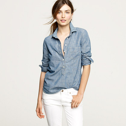 Selvedge chambray popover : casual shirts | J.Crew