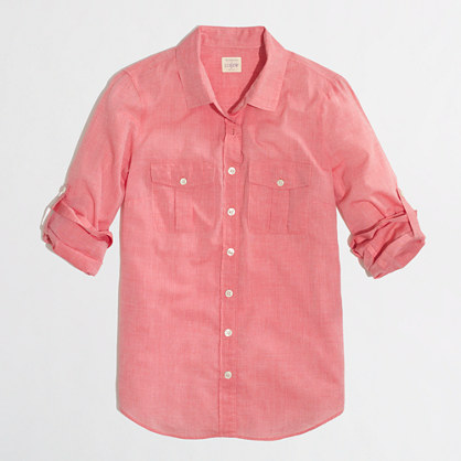 Factory camp shirt in cotton voile