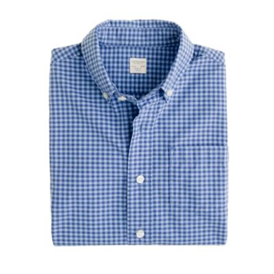 Boys short sleeve Secret Wash shirt in Brookline gingham   short 