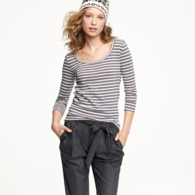 Painter zip tee in stripe   long sleeve tees   Womens knits & tees 